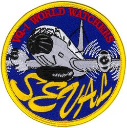 Fleet Air Reconnaissance Squadron 1 (VQ-1) Electronic Warfare Senior Evaluator (SEVAL)
Established as Special Electronic Search Project in Oct 1951. Redesignated Detachment Able, Airborne Early Warning Squadron ONE (VW-1) on 12 May 1953. Reorganized as Detachment Able, Airborne Early Warning Squadron THREE (VW-3) on 1 Jun 1954. Redesignated Electronic Countermeasures Squadron ONE (VQ-1) on 1 Jun 1955; Fleet Air Reconnaissance Squadron ONE (FAIRECONRON ONE) in Jan 1960-.

Lockheed EP-3E Aries II

