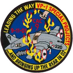 Patrol Squadron 1 (VP-1) Combat Air Crew 9
VP-1 "Screaming Eagles"
2002 
Established as VB-128 on 15 Feb 1943.
Redesignated VPB-128 on 1 Oct 1944; VP-128 on 15 May 1946; VP-ML-1 on 15 Nov 1946; VP-1 (5th VP-1) on 1
Sep 1948.
Lockheed P-3C UIIIR Orion
