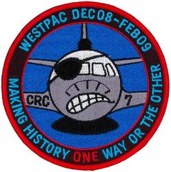 Fleet Air Reconnaissance Squadron 1 (VQ-1) Combat Reconnaissance Crew 7 Western Pacific Cruise 2008-2009
Established as Special Electronic Search Project in Oct 1951. Redesignated Detachment Able, Airborne Early Warning Squadron ONE (VW-1) on 12 May 1953. Reorganized as Detachment Able, Airborne Early Warning Squadron THREE (VW-3) on 1 Jun 1954. Redesignated Electronic Countermeasures Squadron ONE (VQ-1) on 1 Jun 1955; Fleet Air Reconnaissance Squadron ONE (FAIRECONRON ONE) in Jan 1960-.

Lockheed EP-3E Aries II

