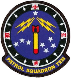 Patrol Squadron 10 (VP-10)
Established as Patrol Squadron TEN (VP-10) "Red Lancers" on 19 Mar 1951, the third squadron to be assigned the VP-10 designation.

Lockheed P2V-2 Neptune, 1951-1952
Lockheed P2V-3 Neptune, 1952-1954
Lockheed P-2V-5/5F Neptune, 1954-1960
Lockheed P-3A Orion, 1965-1967
Lockheed P-3B Orion, 1967-1980
Lockheed P-3C UII Orion, 1980-1983
Lockheed P-3C UII.5 Orion, 1993-1995
Lockheed P-3C UIIIR Orion, 1995-2015
Boeing P-8 Poseidon, 2015-.

