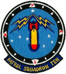 Patrol Squadron 10 (VP-10)
Established as Patrol Squadron TEN (VP-10) "Red Lancers" on 19 Mar 1951, the third squadron to be assigned the VP-10 designation.

Lockheed P2V-2 Neptune, 1951-1952
Lockheed P2V-3 Neptune, 1952-1954
Lockheed P-2V-5/5F Neptune, 1954-1960
Lockheed P-3A Orion, 1965-1967
Lockheed P-3B Orion, 1967-1980
Lockheed P-3C UII Orion, 1980-1983
Lockheed P-3C UII.5 Orion, 1993-1995
Lockheed P-3C UIIIR Orion, 1995-2015
Boeing P-8 Poseidon, 2015-.

