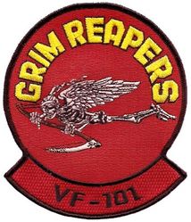 Fighter Squadron 101 (VF-101)
Established as Fighter Squadron ONE HUNDRED ONE (VF-101) “Grim Reapers” on 1 May 1952. VF-101 merged with the Fleet All Weather Training Unit Atlantic (FAWTUALT) in Apr 1958. Disestablished on 30 Sep 2005. Reactivated as Strike Fighter Squadron ONE HUNDRED ONE (VFA-101) on 1 May 2012-.

Vought FG-1D Corsair FG-1D
McDonnell F2H-2 Banshee, 1952-1956
Douglas F4D-1 Skyray, 1956-1962
Douglas F3D-2 Skyknight, 1958-1962
McDonnell F-3B Demon, 1958-1962
McDonnell Douglas F-4B Phantom II, 1962-1977
Grumman F-14A/B Tomcat, 1976-2005

Deployments. 
27 Dec 1954-14 Jul 1955 USS Midway (CVA-41) CVG-1, F2H-2, Mediterranean
6 Jul 1971-16 Dec 1971 USS America (CVA-66) CVW-8, Det. 66, F-4J, Mediterranean

