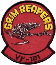 Fighter Squadron 101 (VF-101)
Established as Fighter Squadron ONE HUNDRED ONE (VF-101) “Grim Reapers” on 1 May 1952. VF-101 merged with the Fleet All Weather Training Unit Atlantic (FAWTUALT) in Apr 1958. Disestablished on 30 Sep 2005. Reactivated as Strike Fighter Squadron ONE HUNDRED ONE (VFA-101) on 1 May 2012-.

Vought FG-1D Corsair FG-1D
McDonnell F2H-2 Banshee, 1952-1956
Douglas F4D-1 Skyray, 1956-1962
Douglas F3D-2 Skyknight, 1958-1962
McDonnell F-3B Demon, 1958-1962
McDonnell Douglas F-4B Phantom II, 1962-1977
Grumman F-14A/B Tomcat, 1976-2005

Deployments. 
27 Dec 1954-14 Jul 1955 USS Midway (CVA-41) CVG-1, F2H-2, Mediterranean
6 Jul 1971-16 Dec 1971 USS America (CVA-66) CVW-8, Det. 66, F-4J, Mediterranean

