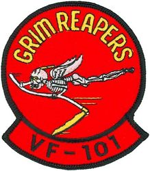 Fighter Squadron 101 (VF-101)
Established as Fighter Squadron ONE HUNDRED ONE (VF-101) “Grim Reapers” on 1 May 1952. VF-101 merged with the Fleet All Weather Training Unit Atlantic (FAWTUALT) in Apr 1958. Disestablished on 30 Sep 2005. Reactivated as Strike Fighter Squadron ONE HUNDRED ONE (VFA-101) on 1 May 2012-.

Vought FG-1D Corsair FG-1D
McDonnell F2H-2 Banshee, 1952-1956
Douglas F4D-1 Skyray, 1956-1962
Douglas F3D-2 Skyknight, 1958-1962
McDonnell F-3B Demon, 1958-1962
McDonnell Douglas F-4B Phantom II, 1962-1977
Grumman F-14A/B Tomcat, 1976-2005

Deployments. 
27 Dec 1954-14 Jul 1955 USS Midway (CVA-41) CVG-1, F2H-2, Mediterranean
6 Jul 1971-16 Dec 1971 USS America (CVA-66) CVW-8, Det. 66, F-4J, Mediterranean


