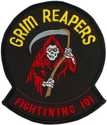 Fighter Squadron 101 (VF-101)
Established as Fighter Squadron ONE HUNDRED ONE (VF-101) “Grim Reapers” on 1 May 1952. VF-101 merged with the Fleet All Weather Training Unit Atlantic (FAWTUALT) in Apr 1958. Disestablished on 30 Sep 2005. Reactivated as Strike Fighter Squadron ONE HUNDRED ONE (VFA-101) on 1 May 2012-.

Vought FG-1D Corsair FG-1D
McDonnell F2H-2 Banshee, 1952-1956
Douglas F4D-1 Skyray, 1956-1962
Douglas F3D-2 Skyknight, 1958-1962
McDonnell F-3B Demon, 1958-1962
McDonnell Douglas F-4B Phantom II, 1962-1977
Grumman F-14A/B Tomcat, 1976-2005

Deployments. 
27 Dec 1954-14 Jul 1955 USS Midway (CVA-41) CVG-1, F2H-2, Mediterranean
6 Jul 1971-16 Dec 1971 USS America (CVA-66) CVW-8, Det. 66, F-4J, Mediterranean

