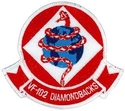 Fighter Squadron 102 (VF-102)
Established as Attack Squadron THIRTY SIX (VA-36) on 1 Jul 1955 and redesigneated Fighter Squadron ONE ZERO TWO (VF-102) "Diamondbacks" (Second VF-102) on the same day. It should be noted that on the same day the old VF-102 was redesignated VA-36. This unit is separate from VA-36 that was established on 1 Jul 1955. Redesignated Strike Fighter Squadron ONE ZERO TWO (VFA-102) in 2005.

Grumman F-14 Tomcat
