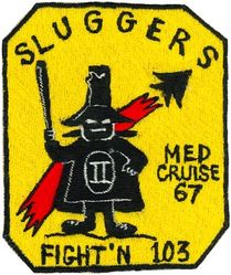 Fighter Squadron 103 (VF-103) MEDITERRANEAN CRUISE 1967
Established as VF-103 on 1 May 1952. Following VF-84's decommissioning in Oct 1995, and have VF-103 adopt the VF-84 Lineage.  
McDonnell Douglas F-4B/J/S Phantom II

