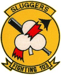 Fighter Squadron 103 (VF-103)
VF-103 "Sluggers"
Established as VF-103 on 1 May 1952. Following VF-84's decommissioning in Oct 1995, and have VF-103 adopt the VF-84 Lineage.  

Vought (Goodyear) FG-1D Corsair 
Grumman F-9F-6/8 Cougar
Vought F8U-1/2/E Crusader 
McDonnell Douglas F-4B/J/S Phantom II
Grumman F-14A/B Tomcat

