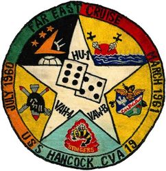 Carrier Air Group 11 (CVG-11) Western Pacific Cruise 1960-1961
Established as Carrier Air Group ELEVEN (CVG-11) on 10 Oct 1942. Redesignated Carrier Air Wing ELEVEN (CARAIRWING ELEVEN)(CVW-11) on 20 Dec 1963-.

Squadrons: Fighter Squadron ONE ONE ONE (VF-111)( F11F-1), Fighter Squadron ONE ONE FOUR (VF-114)( F3H-2), Attack Squadron ONE ONE TWO (VA-112)( A4D-2), Attack Squadron ONE ONE THREE (VA-113)( A4D-2), Attack Squadron ONE ONE FIVE (VA-115)(AD-6/7), Heavy Attack Squadron FOUR Detachment C (VAH-4 Det-C)(A3D-2), Carrier Airborne Early Warning Squadron ONE THREE Detachment C (VAW-13 Det-C)(WF-2) & Helicopter Squadron ONE Detachment C (HU-1 Det-C)(HUP-2). 

Western Pacific Cruise, 16 Jul 1960-18 Mar 1961

