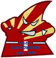 Fighter Squadron 111(VF-111) Deactivation
VF-111 "Sundowners"
1995
Established as VA-156 on 4 Jun 1956; VF-111 20 Jan 1959-30 Sep 1995. The day after the disestablishment of the first VF-111, VA-156 assumed VF-111's designation.
Grumman F-14A Tomcat


