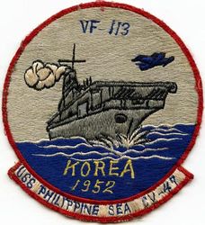Fighter Squadron 113 (VF-113) Western Pacific/Korea Cruise 1951-1952
Established as Fighter Squadron ONE HUNDRED THIRTEEN (VF-113) on 15 July 1948. Redesignated Attack Squadron ONE HUNDRED THIRTEEN (VA-113) in Mar 1956; Strike Fighter Squadron ONE HUNDRED THIRTEEN (VFA-113) on 25 Mar 1983-.

31 Dec 1951-8 Aug 1952, USS Philippine Sea (CV 47), CVG-11, Vought F4U-4 Corsair

