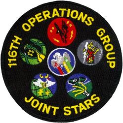 116th Operations Group Gaggle
Gaggle consists of (clockwise from top): 16th Airborne Command and Control Squadron, 128th Airborne Command and Control Squadron, 93d Computer Systems  Squadron, 93d Training Squadron, 12th Airborne Command and Control Squadron, and 93d Operations Support Squadron (Center).
