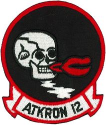 Attack Squadron 12 (VA-12)
Established as Bomber-Fighter Squadron FOUR (VBF-4) on 12 May 1945. Redesignated Fighter Squadron TWO A (VF-2A) on 15 Nov 1946. Redesignated Fighter Squadron TWELVE (VF-12) on 2 Aug 1948. Redesignated Attack Squadron TWELVE (VA-12) on 1 Aug 1955, the first squadron to be assigned the VA-12 designation. Disestablished on 1 Oct 1986.
