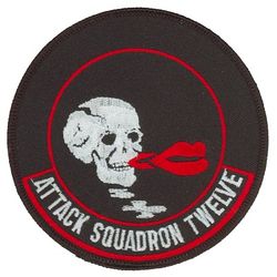Attack Squadron 12 (VA-12)
Established as Bomber-Fighter Squadron FOUR (VBF-4) on 12 May 1945. Redesignated Fighter Squadron TWO A (VF-2A) on 15 Nov 1946. Redesignated Fighter Squadron TWELVE (VF-12) on 2 Aug 1948. Redesignated Attack Squadron TWELVE (VA-12) on 1 Aug 1955, the first squadron to be assigned the VA-12 designation. Disestablished on 1 Oct 1986.
