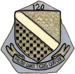 120th Fighter-Bomber Squadron
Translation: MILITAT QUASI TIGRIS QUISQUE = Each Fights Like a Tiger
