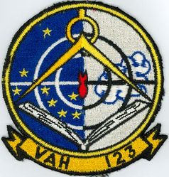 Heavy Attack Squadron 123 (VAH-123) 
Established as Heavy Attack Training Unit, Pacific (HATUPAC) on 15 June 1957. Redesignated Heavy Attack Squadron ONE HUNDRED TWENTY THREE (VAH-123) "Professionals" on 29 Jun 1959. Disestablished on 1 Feb 1971.

Douglas A3D-2T/TA-3B, A3D-1Q/2Q Skywarrior, 1959-1966
Grumman A-6A Intruder, 1966
Douglas KA-3B Skywarrior, 1967-1971

