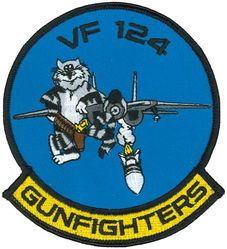 Fighter Squadron 124 (VF-124) F-14 Tomcat
Established as Fighter Squadron FIFTY THREE (VF-53) (2nd) on 16 Aug 1948. Redesignated Fighter Squadron ONE TWENTY FOUR (VF-124) (2nd) “Gunfighters” on 11 Apr 1958. Disestablished on 30 Sep 1994.

Grumman F8F-1 Bearcat, 1948-1949
Vought F4U-4B Corsair, 1949-1951
Grumman F9F-8 Cougar, 1955-1957
North American FJ-3M Fury, 1957-1958
Vought F8U-1/F-8C/D/E/H/J Crusader, 1958-1972
Grumman F-14 Tomcat, 1972-1994


