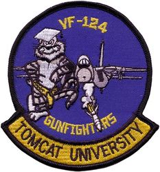 Fighter Squadron 124 (VF-124) F-14 Tomcat
Established as Fighter Squadron FIFTY THREE (VF-53) (2nd) on 16 Aug 1948. Redesignated Fighter Squadron ONE TWENTY FOUR (VF-124) (2nd) “Gunfighters” on 11 Apr 1958. Disestablished on 30 Sep 1994.

Grumman F8F-1 Bearcat, 1948-1949
Vought F4U-4B Corsair, 1949-1951
Grumman F9F-8 Cougar, 1955-1957
North American FJ-3M Fury, 1957-1958
Vought F8U-1/F-8C/D/E/H/J Crusader, 1958-1972
Grumman F-14 Tomcat, 1972-1994


