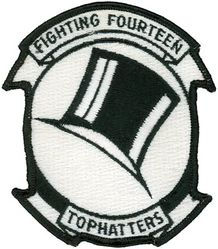 Fighter Squadron 14 (VF-14)
Established as Pacific Fleet Air Detachment (ADPF) on 1 Sep 1919. Redesignated Torpedo Squadron FIVE (VT-5) in 15 Jun 1920; Patrol Squadron FOUR-ONE (VP-4-1) on 7 Sep 1921; Fighter Squadron FOUR (VF-4) on 23 Sep 1921; Fighter Squadron ONE (VF-1) on 1 Jul 1922; Fighter Squadron ONE B (VF-1B) on 1 Jul 1927; Bombing Squadron TWO B (VB-2B) on 1 Jul 1934; Bombing Squadron THREE (VB-3) on1 Jul 1937; Bombing Squadron FOUR (VB-4) on 1 Jul 1939; Scouting Squadron FORTY ONE (VS-41) on 15 Mar 1941; Bombing Squadron FORTY ONE (VB-41) on 1 Mar 1943; Bombing Squadron FOUR (VB-4) on 4 Aug 1943; Attack Squadron ONE A (VA-1A) on 15 Nov 1946; Attack Squadron FOURTEEN (VA-14) on 1 Aug 1948; Fighter Squadron FOURTEEN (VF-14) on 15 Dec 1949; Strike Fighter Squadron FOURTEEN (VFA-14) on 1 Dec 2001-.

Vought F4U-4/5 Corsair, 1948-1954
Douglas F3D-2 Skyknight, 1954-1956
McDonnell F3H-2N Demon. 1956-1962
McDonnell Douglas F-4B Phantom, 1962-1974
Grumman F-14A Tomcat, 1974-2001
 
