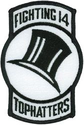 Fighter Squadron 14 (VF-14)
Established as Pacific Fleet Air Detachment (ADPF) on 1 Sep 1919. Redesignated Torpedo Squadron FIVE (VT-5) in 15 Jun 1920; Patrol Squadron FOUR-ONE (VP-4-1) on 7 Sep 1921; Fighter Squadron FOUR (VF-4) on 23 Sep 1921; Fighter Squadron ONE (VF-1) on 1 Jul 1922; Fighter Squadron ONE B (VF-1B) on 1 Jul 1927; Bombing Squadron TWO B (VB-2B) on 1 Jul 1934; Bombing Squadron THREE (VB-3) on1 Jul 1937; Bombing Squadron FOUR (VB-4) on 1 Jul 1939; Scouting Squadron FORTY ONE (VS-41) on 15 Mar 1941; Bombing Squadron FORTY ONE (VB-41) on 1 Mar 1943; Bombing Squadron FOUR (VB-4) on 4 Aug 1943; Attack Squadron ONE A (VA-1A) on 15 Nov 1946; Attack Squadron FOURTEEN (VA-14) on 1 Aug 1948; Fighter Squadron FOURTEEN (VF-14) on 15 Dec 1949; Strike Fighter Squadron FOURTEEN (VFA-14) on 1 Dec 2001-.

Vought F4U-4/5 Corsair, 1948-1954
Douglas F3D-2 Skyknight, 1954-1956
McDonnell F3H-2N Demon. 1956-1962
McDonnell Douglas F-4B Phantom, 1962-1974
Grumman F-14A Tomcat, 1974-2001
 
