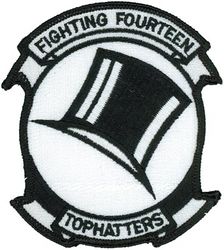 Fighter Squadron 14 (VF-14)
Established as Pacific Fleet Air Detachment (ADPF) on 1 Sep 1919. Redesignated Torpedo Squadron FIVE (VT-5) in 15 Jun 1920; Patrol Squadron FOUR-ONE (VP-4-1) on 7 Sep 1921; Fighter Squadron FOUR (VF-4) on 23 Sep 1921; Fighter Squadron ONE (VF-1) on 1 Jul 1922; Fighter Squadron ONE B (VF-1B) on 1 Jul 1927; Bombing Squadron TWO B (VB-2B) on 1 Jul 1934; Bombing Squadron THREE (VB-3) on1 Jul 1937; Bombing Squadron FOUR (VB-4) on 1 Jul 1939; Scouting Squadron FORTY ONE (VS-41) on 15 Mar 1941; Bombing Squadron FORTY ONE (VB-41) on 1 Mar 1943; Bombing Squadron FOUR (VB-4) on 4 Aug 1943; Attack Squadron ONE A (VA-1A) on 15 Nov 1946; Attack Squadron FOURTEEN (VA-14) on 1 Aug 1948; Fighter Squadron FOURTEEN (VF-14) on 15 Dec 1949; Strike Fighter Squadron FOURTEEN (VFA-14) on 1 Dec 2001-.

Vought F4U-4/5 Corsair, 1948-1954
Douglas F3D-2 Skyknight, 1954-1956
McDonnell F3H-2N Demon. 1956-1962
McDonnell Douglas F-4B Phantom, 1962-1974
Grumman F-14A Tomcat, 1974-2001
 

