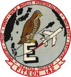 Fighter Squadron 142 (VF-142) WESTPAC CRUISE 1960
VF-142 "Fighting Falcons"
1960
Established as VF-791 on 20 Jul 1950; VF-142 on 4 Feb 1953; VF-96 on 1 Jun 1962-1 Dec 1975.  
Vought F-8A/C Crusader
