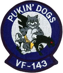 Fighter Squadron 143 (VF-143) F-14 Tomcat
Established as Fighter Squadron EIGHT SEVEN THREE (VF-871) in 1949 and called to active duty on 20 Jul 1950. Redesignated Fighter Squadron ONE TWO THREE (VF-123) “Blue Racers” on 4 Feb 1953, Fighter Squadron FIVE THREE (VF-53) on 15 Apr 1958; Fighter Squadron ONE FORTY THREE (VF-143) (2nd) on 20 Jun 1963; Strike Fighter Squadron ONE FORTY THREE on 27 Apr 2005-.

Grumman F-14A/B Tomcat, 1975-2005

