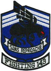 Fighter Squadron 143 (VF-143)
Established as Fighter Squadron EIGHT SEVEN THREE (VF-871) in 1949 and called to active duty on 20 Jul 1950. Redesignated Fighter Squadron ONE TWO THREE (VF-123) “Blue Racers” on 4 Feb 1953, Fighter Squadron FIVE THREE (VF-53) on 15 Apr 1958; Fighter Squadron ONE FORTY THREE (VF-143) (2nd) on 20 Jun 1963; Strike Fighter Squadron ONE FORTY THREE on 27 Apr 2005-.

McDonnell Douglas F-4B/J Phantom II, 1963-1975
Grumman F-14A/B Tomcat, 1975-2005

