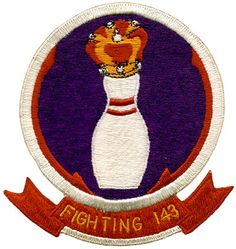 Fighter Squadron 143 (VF-143)
VF-143 "Kingpins" (First VF-143)
1955-1958
Established as VF-821 and called to active duty on 20 Jul 1950. Redesignated VF-143 (1st) on 4 Feb 1953-1 April 1958. 
Vought F4U-4 Corsair
Grumman F9F-2 Panther
Grumman F9F-6 Cougar
North American FJ-3 Fury
Vought F-8A Crusader
