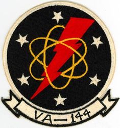 Attack Squadron 144 (VA-144)
Established as Attack Squadron ONE HUNDRED SIXTEEN (VA-116) “Roadrunners” on 1 Dec 1955. Redesignated Attack Squadron ONE HUNDRED FORTY FOUR (VA-144) (1ST) on 23 Feb 1959. Disestablished on 29 Jan 1971. 

Insignia approved on 23 Feb 1956.

North American FJ-4B Fury, 1957-1962 
Douglas A-4C/E/F Skyhawk, 1962 -1971

