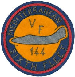 Fighter Squadron 144 (VF-144) MEDITERRANEAN CRUISE 1952-1954
Established as VF-884 on 1 Nov 1949. Redesignated VF-144 on 4 Feb 1953; VA-52 on 23 Feb 1959-31 Mar 1995. 
Grumman F9F-4/5 Panther

