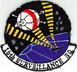 16th Surveillance Squadron
Constituted 16th Surveillance Squadron, and activated, on 1 Nov 1966. Redesignated 16th Space Surveillance Squadron on 15 May 1992.
Assigned to: Air Defense Command, 1 Nov 1966; 73 Aerospace Surveillance Wing, 1 Jan 1967; Fourteenth Aerospace Force, 30 Apr 1971; Alaskan ADCOM Region, 1 Oct 1976; 47 Air Division, 1 Dec 1979; 1 Space Wing, 1 May 1983; 73 Space Surveillance (later, 73 Space) Group,1 Sep 1991-15 May 1992.
