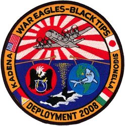 Patrol Squadron 16 (VP-16) WESTPAC CRUISE 2008
Established as Reserve Patrol Squadron NINE HUNDRED SIX (VP-906) in May 1946.  Redesignated Medium Seaplane Squadron FIFTY SIX  (VP-ML-56) on 15 November 1946.  Redesignated Patrol Squadron SEVEN HUNDRED  FORTY ONE (VP-741) in February 1950.  Redesignated Patrol Squadron SIXTEEN (VP-16) on  4 February 1953, the third squadron to be assigned the  VP-16 designation.

Lockheed PV-2/PBY-5A/PBY-6A Harpoon, 1946-1950
Lockheed P2V-2/3/5/5F Neptune, 1950-1962
Lockheed SP-2E Neptune, 1962-1964
Lockheed P-3A/A DIFAR/C/C UII.5/C UIIIR, 1964-2012
Boeing P-8A Poseidon, 2012-.

Insignia (2nd) “Eagle” approved by CNO on 30 Oct 1953.


