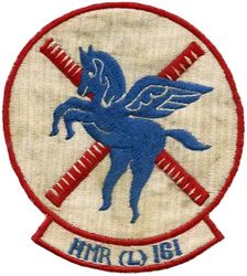 Marine Helicopter Transport Squadron (Light) 161 (HMR(L)-161)
Established as Marine Helicopter Transport Squadron 161 (HMR-161) on 15 Jan 1951; Redesignated Marine Helicopter Squadron-Light 161 (HMR(L)-161) on 31 Dec 1956; Medium Helicopter Squadron 161 (HMM-161) on 1 Feb 1962; Marine Medium Tiltrotor Squadron 161 (VMM-161) on 8 Oct 2009-.

Sikorsky HRS-1 (CH-19E) Chickasaw, 1951-1960
Sikorsky H-34 Seahorse, 1960-1967

Translation: EQUITATUS CAELI = Cavalry from the Sky

