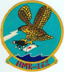 Marine Helicopter Transport Squadron 162 (HMR-162) 
Activated as Marine Helicopter Transport Squadron 162 (HMR-162) "Golden Eagles" was activated on 30 Jun 1951. Redesignated Marine Helicopter Squadron-Light (HMR(L)-162) on 31 Dec 1956; Marine Medium Helicopter Squadron 162 (HMM-162) on 1 Feb 1962. Deactivated on 9 Dec 2005. Reactivated as Marine Medium Tiltrotor Squadron 162 (VMM-162) on 31 Aug 2006-.

Sikorsky HRS-1/3 Chickasaw, 1951-1958
Sikorsky UH-34D Seahorse, 1958-1967
Boeing/Vertol CH-46D/E/F Sea Knight, 1967-2005
MV-22 Osprey, 2006-.

