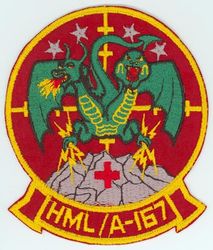 Marine Light Attack Helicopter Squadron 167 (HML/A-167) 
Established as Marine Light Helicopter Squadron 167 (HML-167) on 1 Apr 1968. Redesignated Marine Light Attack Helicopter Squadron 167 (HMLA-167) on 1 Apr 1986-.

Bell AH-1T/W Sea Cobra/Super Cobra, 1984-.
Bell UH-1Y Venom, 2012-.


