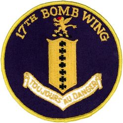 17th Bombardment Wing, Heavy 
Translation: TOUJOURS AU DANGER = Ever into Danger
