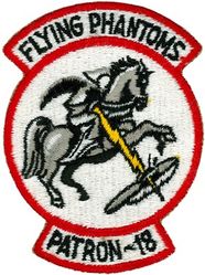 Patrol Squadron 18
VP-18 " Flying Phantoms"
1954-1968 (2nd insignia)
Established as VP-914 in May 1946; VP-ML-
64 on 15 Nov 1946; VP-861 in Feb 1950; VP-18 (3rd VP-18) on 4 Feb 1953-10 Oct 1968.
Lockheed P2V-7/SP-2H Neptune
