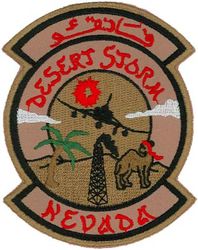 192d Tactical Reconnaissance Squadron Operation DESERT STORM
Tim McGovern copy probably not used by unit. Originals had normal straight lettering for the English words.
Keywords: desert