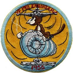 Fighter Squadron 193 (VF-193) Engine Shop Western Pacific Cruise 1955 
Established as Fighter Squadron ONE HUNDRED NINETY THREE (VF-193) “Ghostriders” on 24 Aug 1948. Redesignated Fighter Squadron ONE HUNDRED FORTY TWO (VF-142) on 15 Oct 1965. Disestablished on 1 Apr 1994.  
Insignia changed to yellow, probably in 1963 when the squadron received F-4s. 
Aircraft: Grumman F8F-2 Bearcat; Vought F4U-4 Corsair; McDonnell F2H-3 Banshee; McDonnell F3H-2/3 Demon
Deployment: 
2 Mar-21 Sep 1955 USS Oriskany (CVA-34) CVG-19, McDonnell F2H-3 Banshee 
