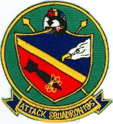 Attack Squadron 195 (VA-195)
Established as Torpedo Squadron NINETEEN (VT19) on 15 Aug 1943.
Redesignated Attack Squadron TWENTY A (VA-20A)
on 15 Nov 1946; Attack Squadron ONE HUNDRED
NINETY FIVE (VA-195) on 24 Aug 1948; Strike Fighter Squadron ONE HUNDRED NINETY FIVE (VFA-195) on 1 Apr 1985. 

Douglas A4D-2N (A-4C/D-5/E/TA-4F Skyhawk
Vought A-7E Corsair II
