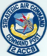 2d Airborne Command Control Squadron
This patch is flawed; the upper cloud is missing the blue outlining and the green is absent from the twigs held in the mailed fist.  (There seem to be a lot of these.) 
