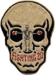 Fighter Squadron 20 (VF-20)
Established as Fighter Squadron TWENTY (VF-20) on 15 Oct 1943. Redesignated Fighter Squadron NINE A (VF-9A) on 15 Nov 1946; Fighter Squadron NINTY ONE (VF-91) on 12 Aug 1948; Fighter Squadron THIRTY FOUR (VF-34) on 15 Feb 1950; Attack Squadron THIRTY FOUR (VA-34) (2nd) on 1 Jul 1955. Disestablished on 1 Jun 1969.

Insignia approved on 1 Feb 1946.

Grumman F6F-3 Hellcat, Oct 1943
Grumman F6F-5 Hellcat, Jul 1944
Grumman F8F-1 Bearcat, 3 Apr 1946

