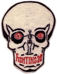 Fighter Squadron 20 (VF-20)
Established as Fighter Squadron TWENTY (VF-20) on 15 Oct 1943. Redesignated Fighter Squadron NINE A (VF-9A) on 15 Nov 1946; Fighter Squadron NINTY ONE (VF-91) on 12 Aug 1948; Fighter Squadron THIRTY FOUR (VF-34) on 15 Feb 1950; Attack Squadron THIRTY FOUR (VA-34) (2nd) on 1 Jul 1955. Disestablished on 1 Jun 1969.

Insingia approved on 1 Feb 1946.

Grumman F6F-3 Hellcat, Oct 1943
Grumman F6F-5 Hellcat, Jul 1944
Grumman F8F-1 Bearcat, 3 Apr 1946


