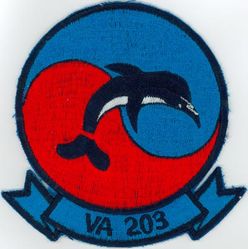 Attack Squadron 203 (VA-203)
Established as Attack Squadron 203 (VA-203) "Blue Dolphins" on 1 Jul 1970; Strike Fighter Squadron 203 (VFA-203) on 1 Oct 1989-30 Jun 2004.

Douglas A-4L Skyhawk
Vought A-7A/B Corsair II
