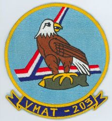 Marine Attack Training Squadron 203 (VMAT-203)
VMAT-203 "Hawks"
1970's 2d Design
A-4M; TA-4J Skyhawk
