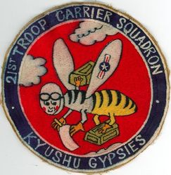 21st Troop Carrier Squadron, Heavy
Constituted as 21 Transport Squadron on 7 Mar 1942. Activated on 3 Apr 1942. Redesignated as 21 Troop Carrier Squadron on 5 Jul 1942. Inactivated on 31 Jan 1946. Activated on 15 Oct 1946. Redesignated as: 21 Troop Carrier Squadron, Heavy, on 21 May 1948; 21 Troop Carrier Squadron, Medium, on 2 Feb 1951; 21 Troop Carrier Squadron, Heavy, on 1 Dec 1952; 21 Troop Carrier Squadron, Medium, on 18 Sep 1956; 21 Troop Carrier Squadron on 8 Dec 1966; 21 Tactical Airlift Squadron on 1 Aug 1967; 21 Airlift Squadron on 1 Apr 1992-.
