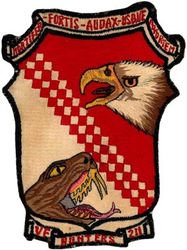 Fighter Squadron 211 (VF-211)
VF-211 "Hunters" 
1955-1959
Established as VB-74 on 1 May 1945; VA-1B on 15 Nov 1946; VA-24 on 1 Sep 1948; VF-24 (2nd) on 1 Dec 1949; 

VF-211 on 9 March 1959. VF-24 redesignated VF-211 and VF-211 redesignated VF-24 on the same day. 

First insignia of VF-211 on USS Lexington (CVA-16) flying Grumman F-11 Tiger
Vought F-8A Crusader


