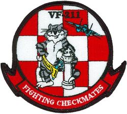 Fighter Squadron 211 (VF-211) F-14 Tomcat
VF-211 "Checkmates"
1975-2004
Established as VB-74 on 1 May 1945; VA-1B on 15 Nov 1946; VA-24 on 1 Sep 1948; VF-24 (2nd) on 1 Dec 1949; VF-211 on 9 March 1959. VF-24 redesignated VF-211 and VF-211 redesignated VF-24 on the same day. VFA-211 in 2005.
Grumman F-14A Tomcat

