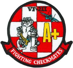 Fighter Squadron 211 (VF-211) F-14 Tomcat
VF-211 "Checkmates"
1975-2004
Established as VB-74 on 1 May 1945; VA-1B on 15 Nov 1946; VA-24 on 1 Sep 1948; VF-24 (2nd) on 1 Dec 1949; VF-211 on 9 March 1959. VF-24 redesignated VF-211 and VF-211 redesignated VF-24 on the same day. VFA-211 in 2005.
Grumman F-14A Tomcat
